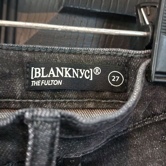 Blank NYC Fulton Roll U Denim Shorts in Sneak Preview Washed Black - Picture 12 of 14